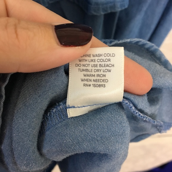 🎈GONE 1/24🎈Marci Chambray OffShoulder Ruffle Top - Picture 5 of 6